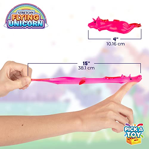 24-Pack Mini Unicorn Slingshot Toys for Kids Party Favors – Stretchy 2.5-Inch Flying Unicorns with TPR Material