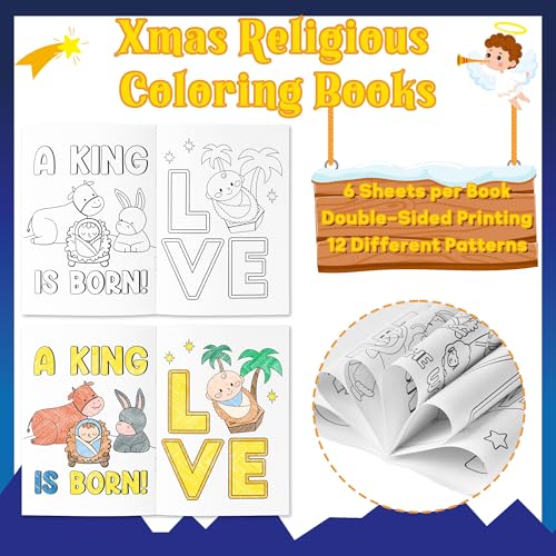 24-Pack Nativity Christmas Coloring Books for Kids - Bulk DIY Christian Activity