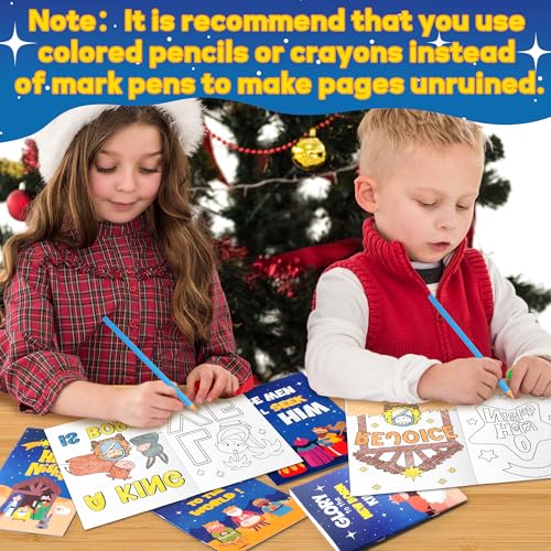 24-Pack Nativity Christmas Coloring Books for Kids - Bulk DIY Christian Activity