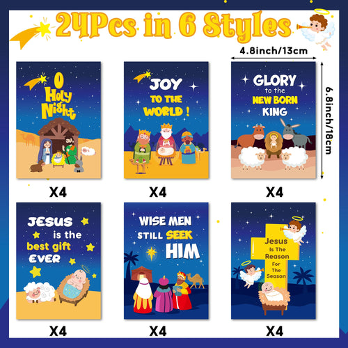 24-Pack Nativity Christmas Coloring Books for Kids - Bulk DIY Christian Activity