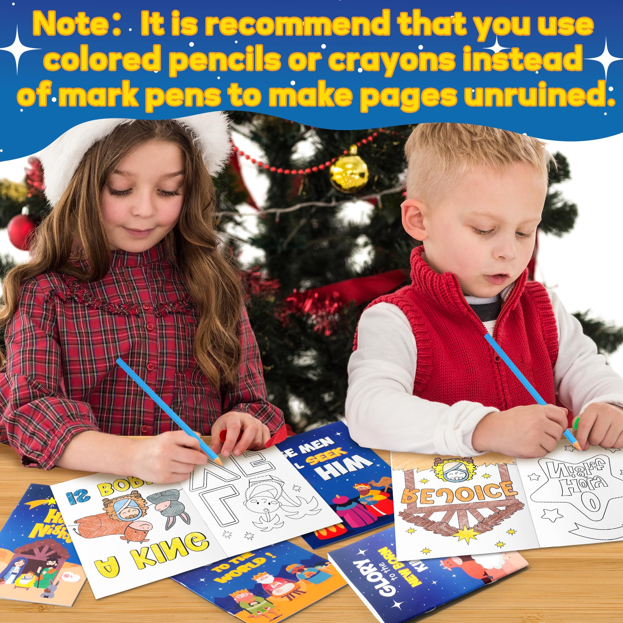 24-Pack Nativity Christmas Coloring Books for Kids - Bulk DIY Christian Activity
