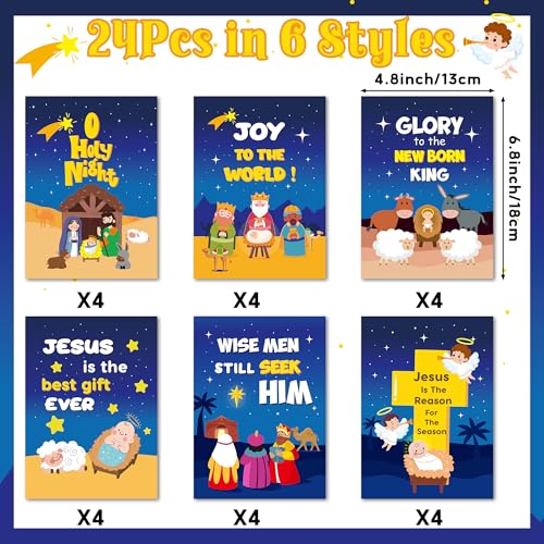 24-Pack Nativity Christmas Coloring Books for Kids - Bulk DIY Christian Activity