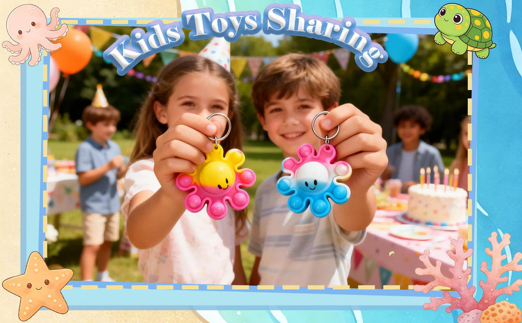 24-Pack Octopus Pop Fidget Keychains – Bulk Sensory Toys for Kids, Teens, Party Favors & Classroom Gifts by HOZKEAP