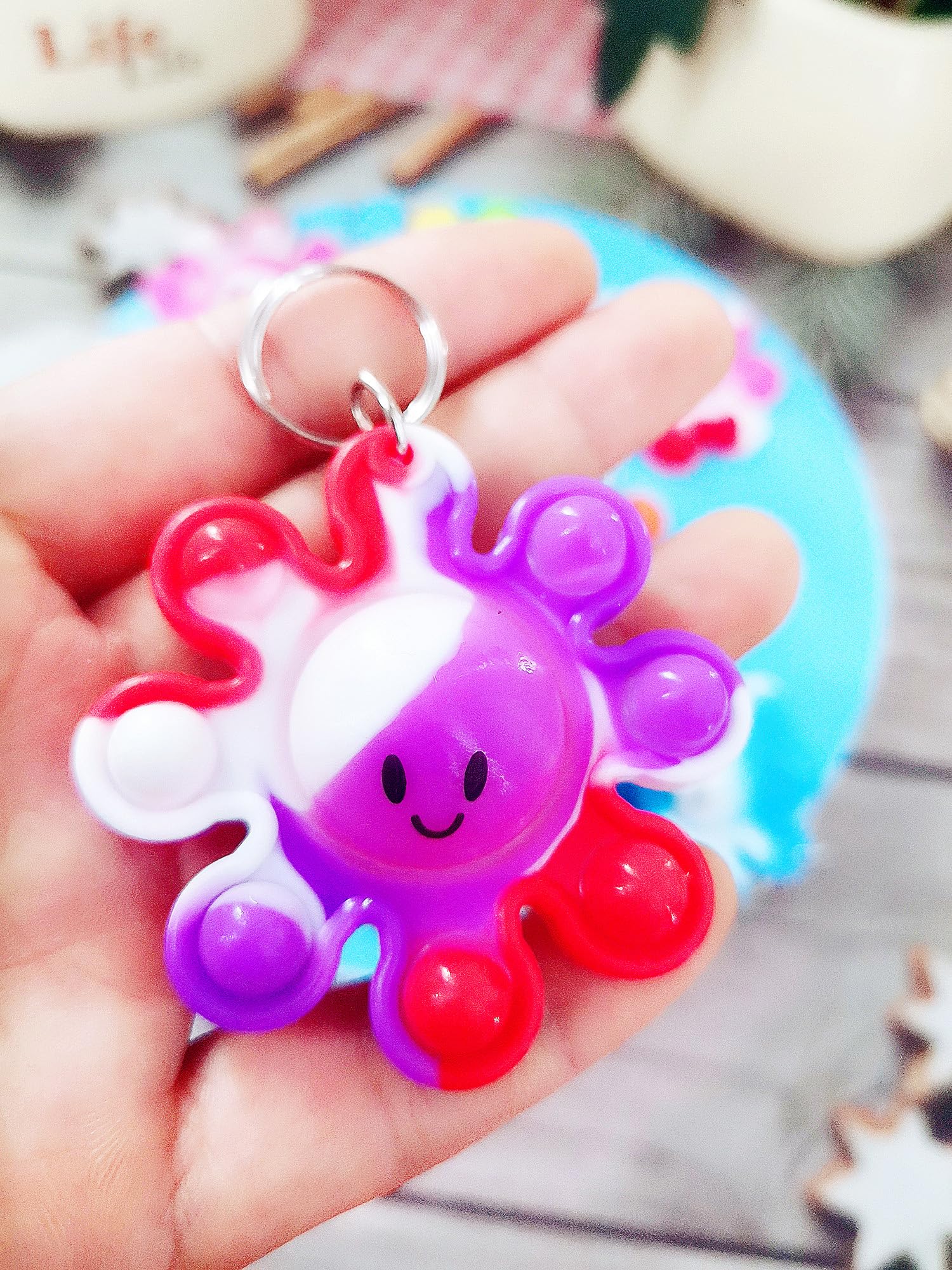24-Pack Octopus Pop Fidget Keychains – Bulk Sensory Toys for Kids, Teens, Party Favors & Classroom Gifts by HOZKEAP