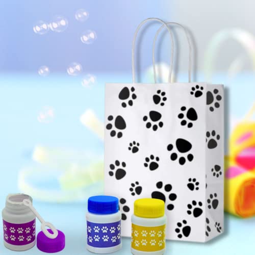 24 Pack Paw Print Bubble Bottles - 1 oz Mini Bubbles with Wands, Party Favors for Kids