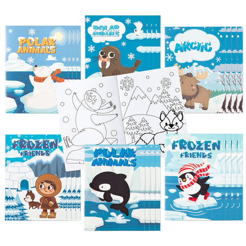 24-Pack Polar Animals Coloring Books for Kids Ages 4-8 – Winter Arctic Theme DIY Activity Booklet