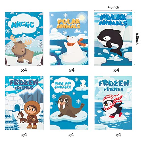 24-Pack Polar Animals Coloring Books for Kids Ages 4-8 – Winter Arctic Theme DIY Activity Booklet
