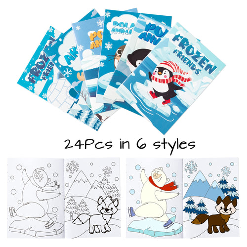 24-Pack Polar Animals Coloring Books for Kids Ages 4-8 – Winter Arctic Theme DIY Activity Booklet