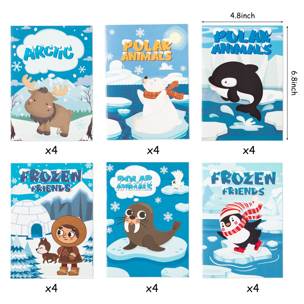 24-Pack Polar Animals Coloring Books for Kids Ages 4-8 – Winter Arctic Theme DIY Activity Booklet