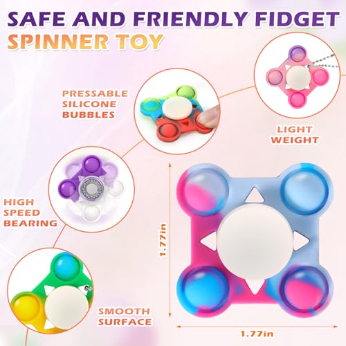 24-Pack Pop Fidget Spinner Party Favors – Colorful Sensory Toys for Stress Relief, Classroom Prizes, and Birthday Goodie Bags