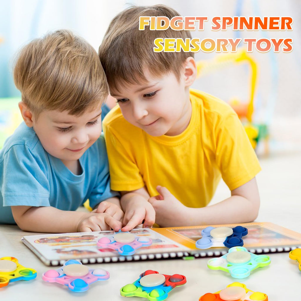 24-Pack Pop Fidget Spinner Party Favors – Colorful Sensory Toys for Stress Relief, Classroom Prizes, and Birthday Goodie Bags