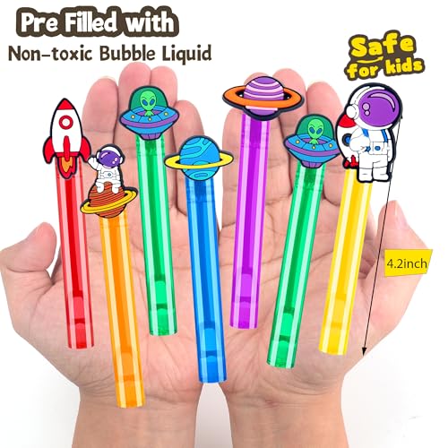 24-Pack Space Bubble Wands – Astronaut Party Favors, Goodie Bag Stuffers, Classroom Prizes