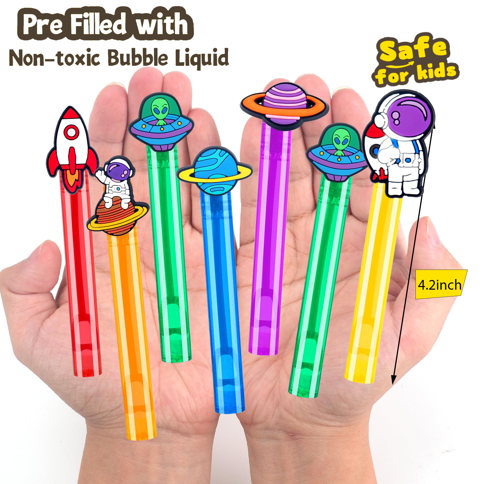 24-Pack Space Bubble Wands – Astronaut Party Favors, Goodie Bag Stuffers, Classroom Prizes