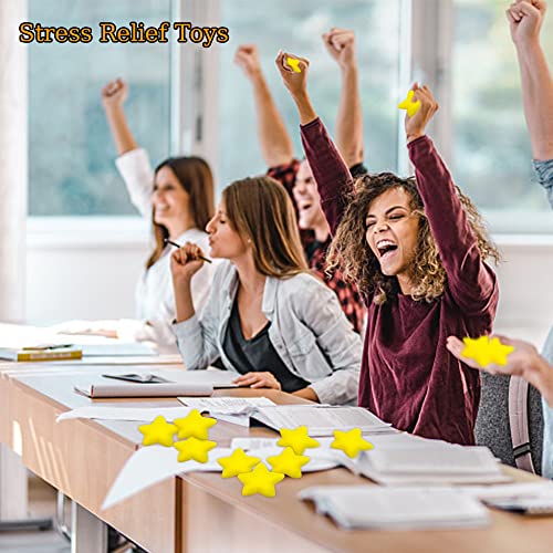 24 Pack Star Stress Balls – Yellow Mini Foam Squeeze Toys for Stress Relief, Party Favors, School Prizes & Hand Exercise