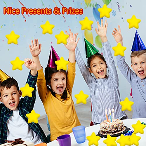 24 Pack Star Stress Balls – Yellow Mini Foam Squeeze Toys for Stress Relief, Party Favors, School Prizes & Hand Exercise