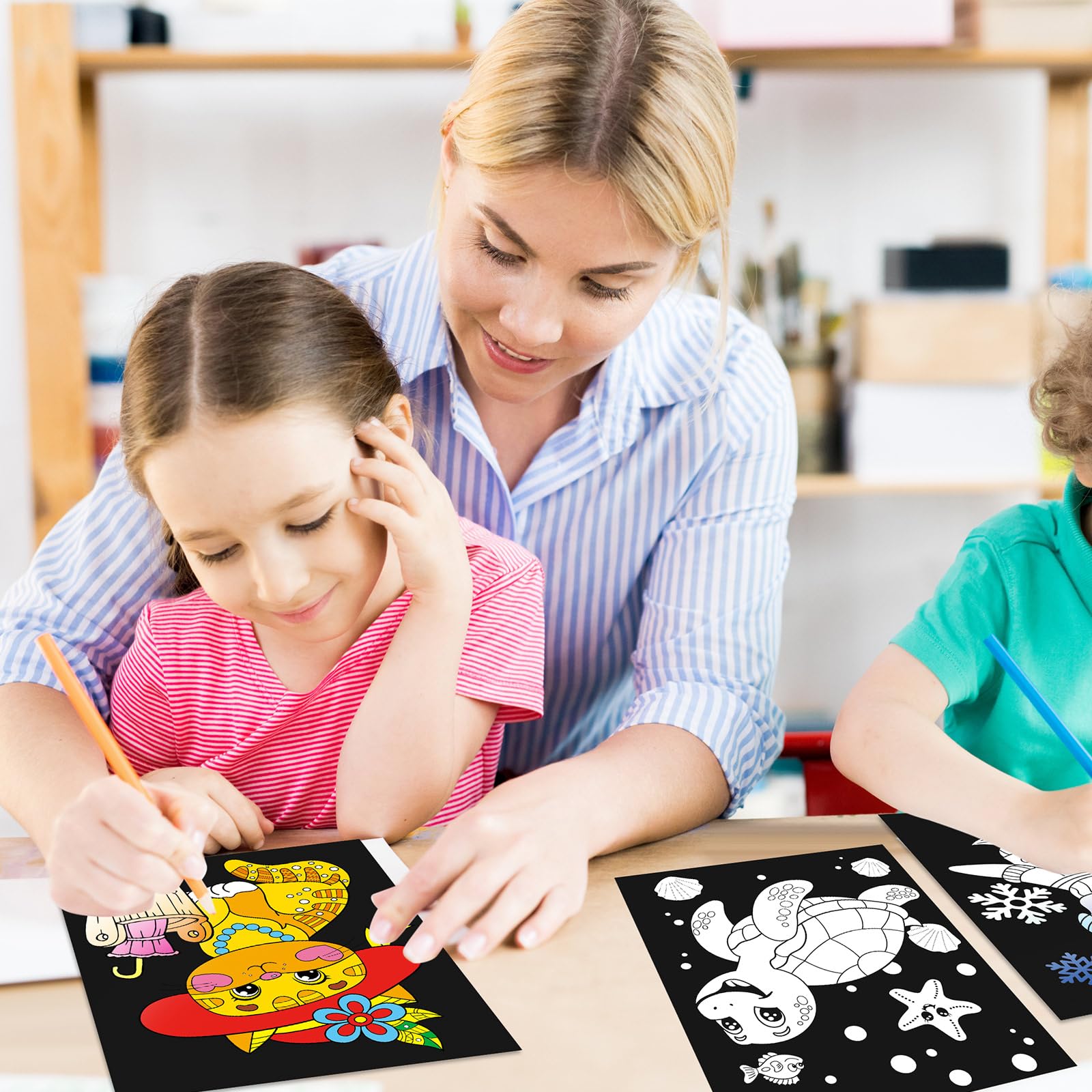 24-Pack Zhanmai Velvet Coloring Posters – Animal Themes, 8x10 Inches, Bulk Set for Kids' Crafts and Party Activities
