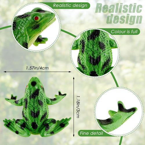 24-Piece Civaner Plastic Frog Toys - 12 Realistic Mini Frog Figures for Crafting, Party Favors & Home Decor