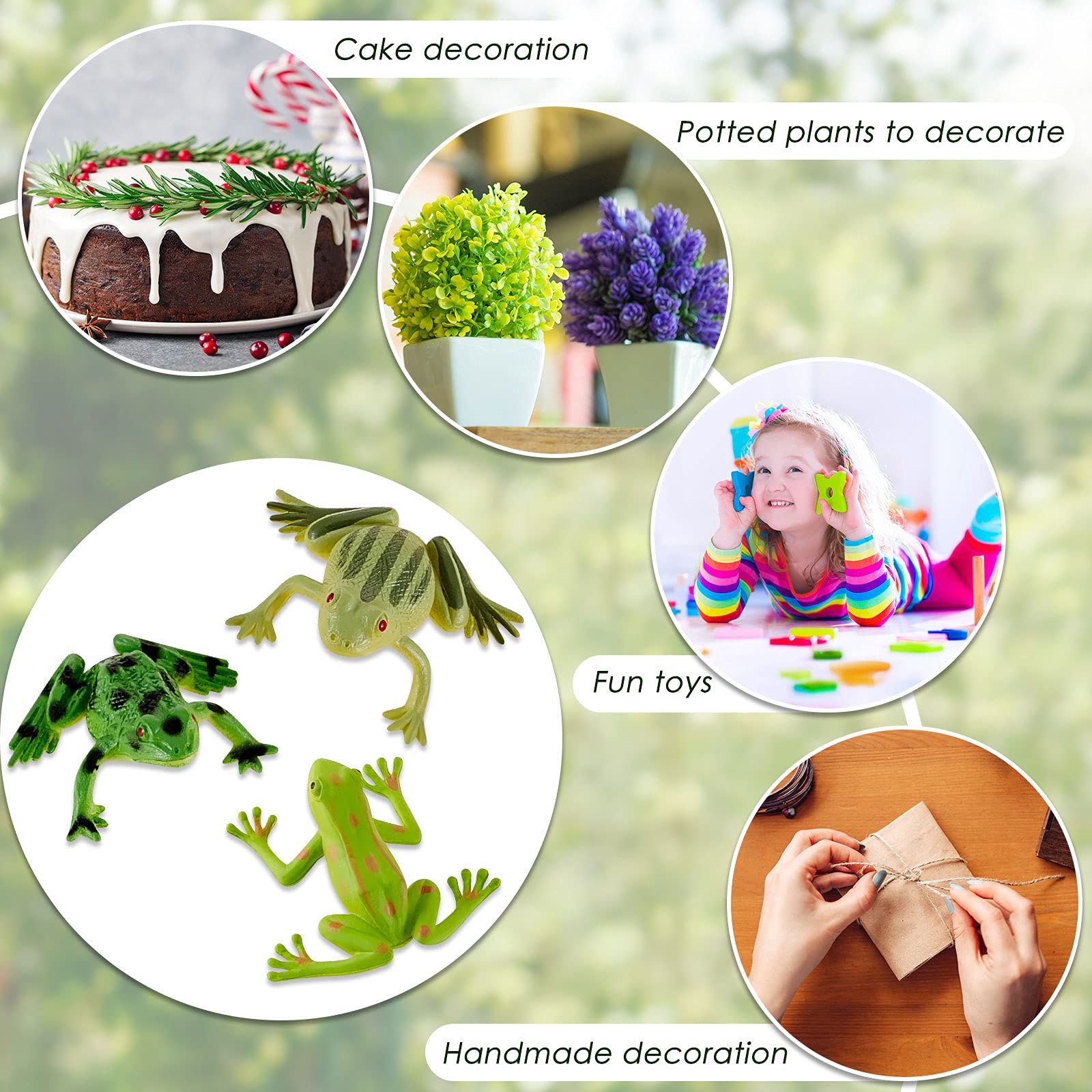 24-Piece Civaner Plastic Frog Toys - 12 Realistic Mini Frog Figures for Crafting, Party Favors & Home Decor