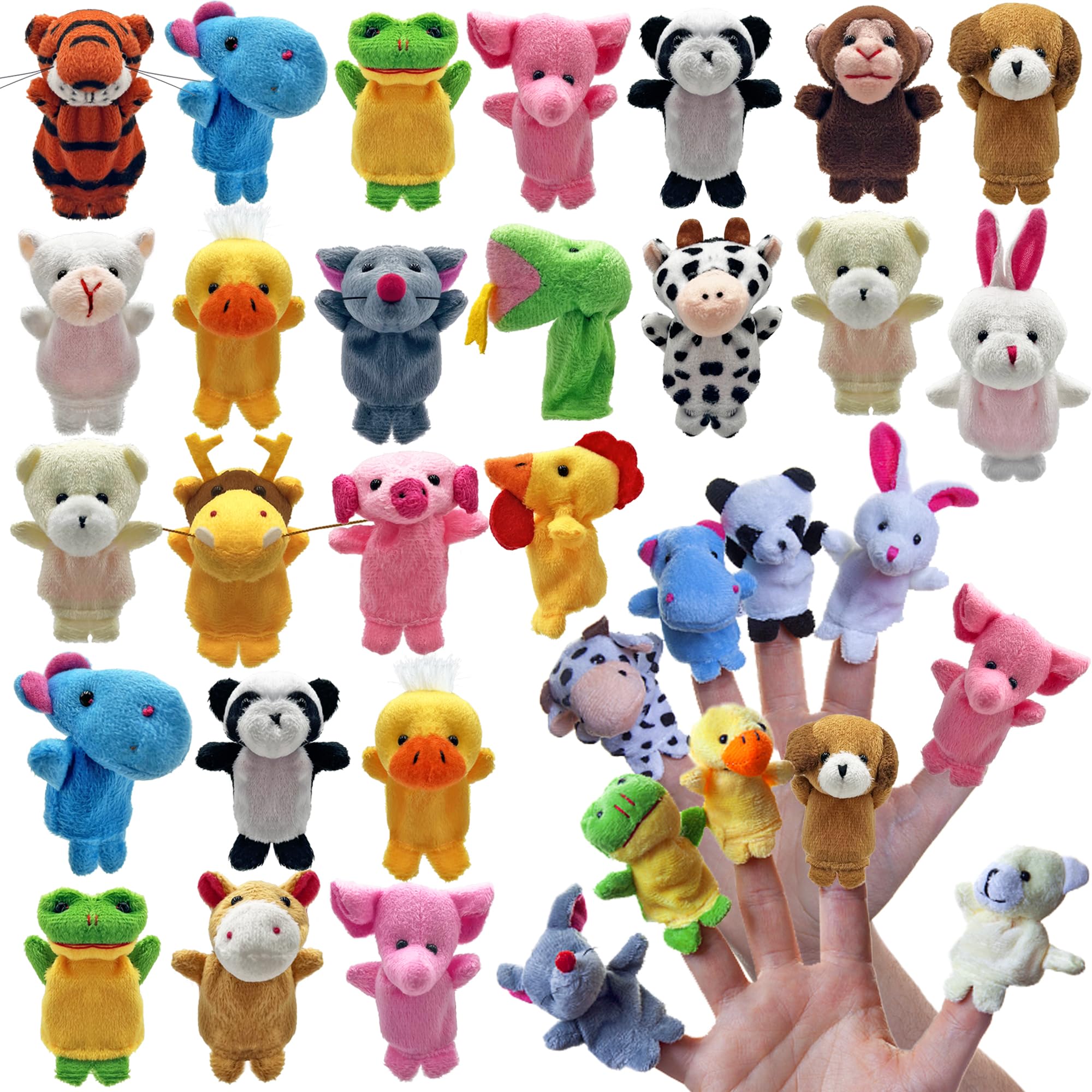 24-Piece Finger Puppet Set – Mini Plush Animal Toys for Storytime and Teaching