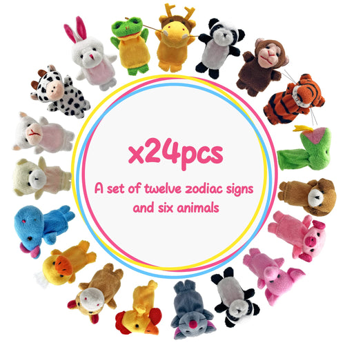 24-Piece Finger Puppet Set – Mini Plush Animal Toys for Storytime and Teaching