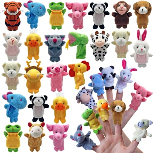 24-Piece Finger Puppet Set – Mini Plush Animal Toys for Storytime and Teaching