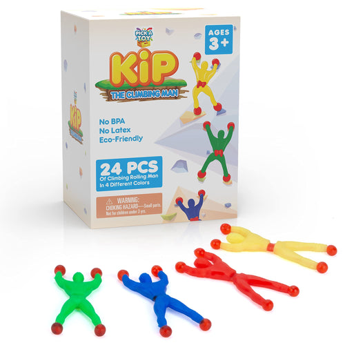 24-Piece Sticky Men Wall Climbers Set – Bendy Tumbling Toys for Kids Ages 4-12 (Assorted Colors)