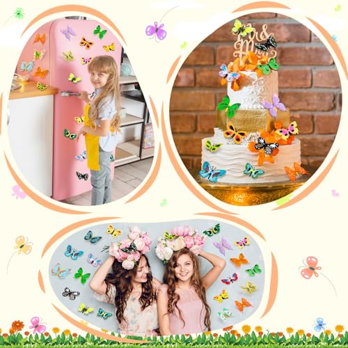 24 Plastic Butterfly Action Figures Set – 24 Unique Styles, Lifelike PVC Toys for Education, Decor & Parties by KVCSYAW