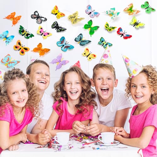 24 Plastic Butterfly Action Figures Set – 24 Unique Styles, Lifelike PVC Toys for Education, Decor & Parties by KVCSYAW