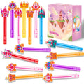 24 Princess Bubble Wands for Party Favors – Bulk Set of 24 Wands in 6 Colors