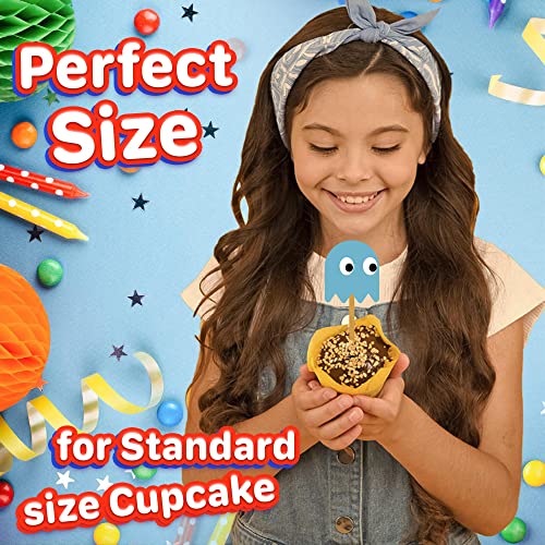 24 Retro Game Cupcake Topper Picks – Edible Wafer Paper Birthday Decorations for Kids