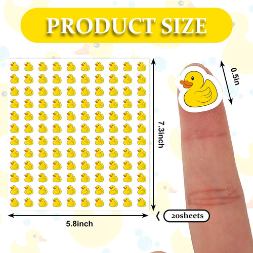 2400 Mini Rubber Duck Stickers – Yellow Duckling Paper Decals, Self-Adhesive, 0.5 Inch