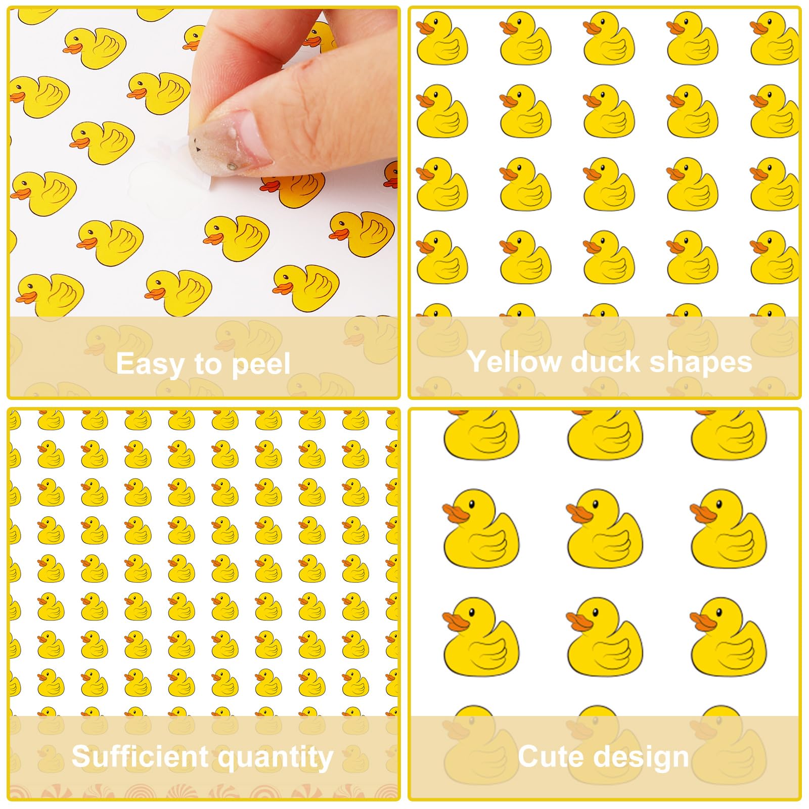 2400 Mini Rubber Duck Stickers – Yellow Duckling Paper Decals, Self-Adhesive, 0.5 Inch