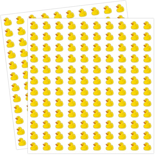 2400 Mini Rubber Duck Stickers – Yellow Duckling Paper Decals, Self-Adhesive, 0.5 Inch