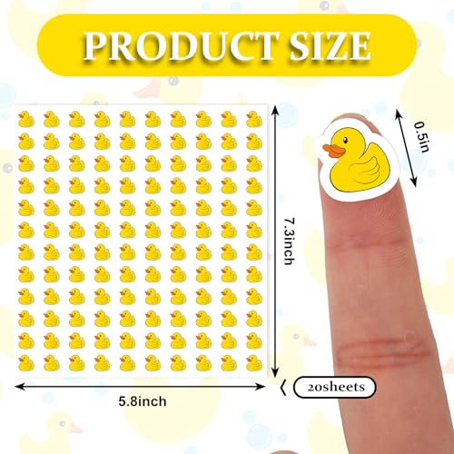 2400 Mini Rubber Duck Stickers – Yellow Duckling Paper Decals, Self-Adhesive, 0.5 Inch