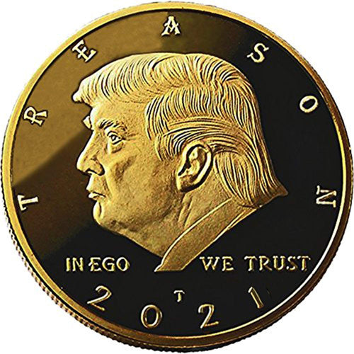 24kt Gold Plated 'Not My President' Coin with Display Stand – Anti-Trump Gag Gift