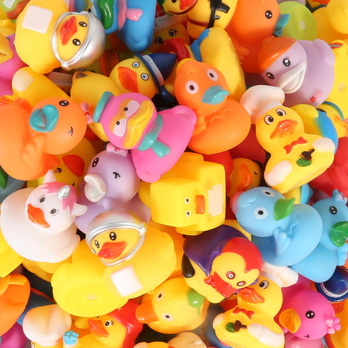 25-Pack Assorted Rubber Ducks – Cute, Soft & Safe Bath Toy Duckies for Kids, Jeep Ducking, Party Favors