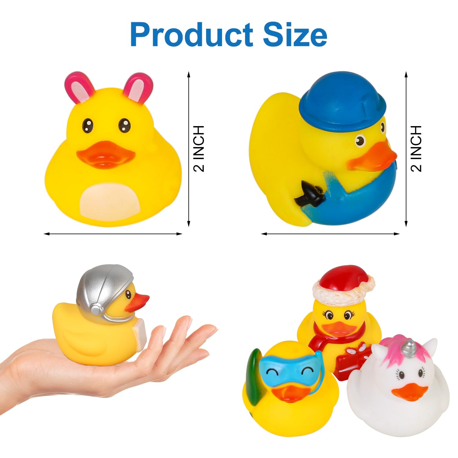 25-Pack Assorted Rubber Ducks – Cute, Soft & Safe Bath Toy Duckies for Kids, Jeep Ducking, Party Favors