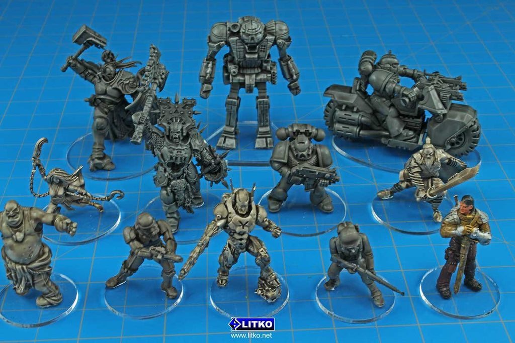 25 Pack LITKO 25mm Clear Round Miniature Bases – 1.5mm Ultra-Thin Acrylic for Wargaming & RPGs