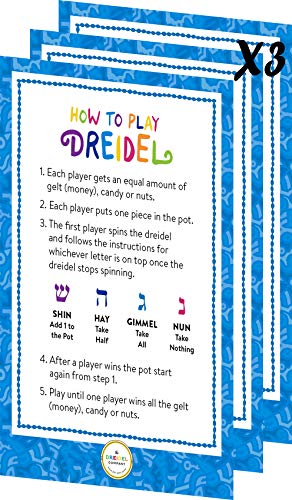 25-Pack Natural Wood Dreidels with English Transliteration and Instructions