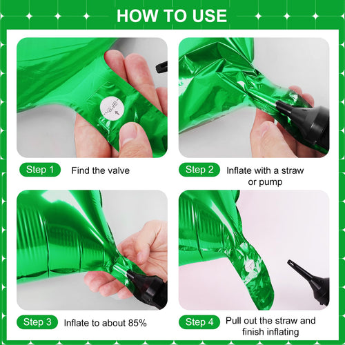 25 Pack Shamrock Green Square Foil Balloons – Metallic Party Decor for St. Patrick's Day, Graduation & More