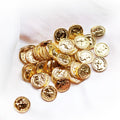 25 Pcs Miniature Gold Coins – 1:6 Scale Metal Alloy for Dollhouse, Pirate Treasure, St. Patrick's Day