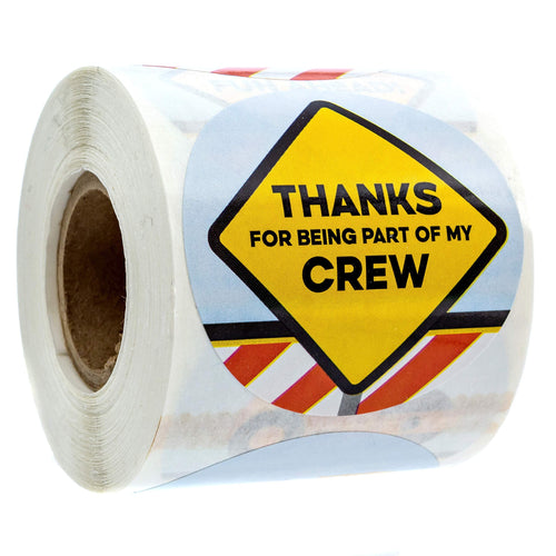 250 Construction Birthday Stickers – 2 Inch Round, 8 Truck Designs, Permanent Adhesive