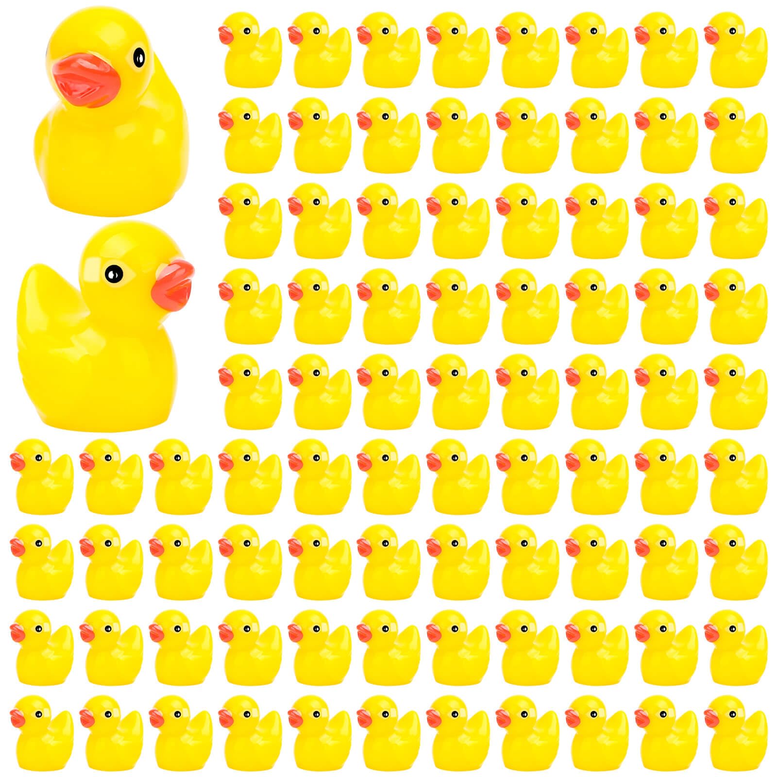 250 Mini Resin Ducks – Tiny Plastic Duck Charms for Dollhouse, Garden, Hide & Seek