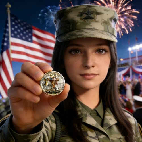 250 Years of Freedom Commemorative Coin – High Relief 3D Veteran Tribute Challenge Coin (1 Piece)