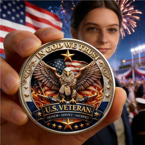 250 Years of Freedom Commemorative Coin – High Relief 3D Veteran Tribute Challenge Coin (1 Piece)