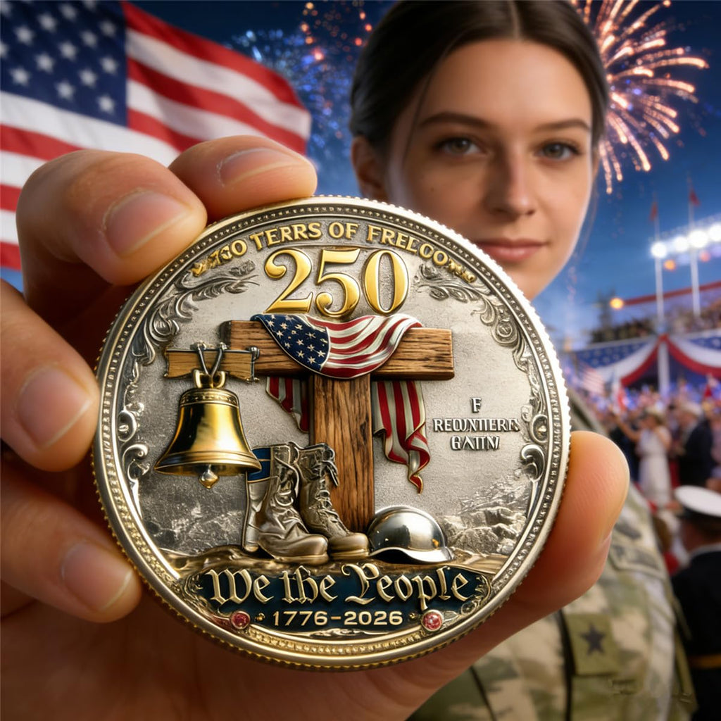 250 Years of Freedom Commemorative Coin – High Relief 3D Veteran Tribute Challenge Coin (1 Piece)