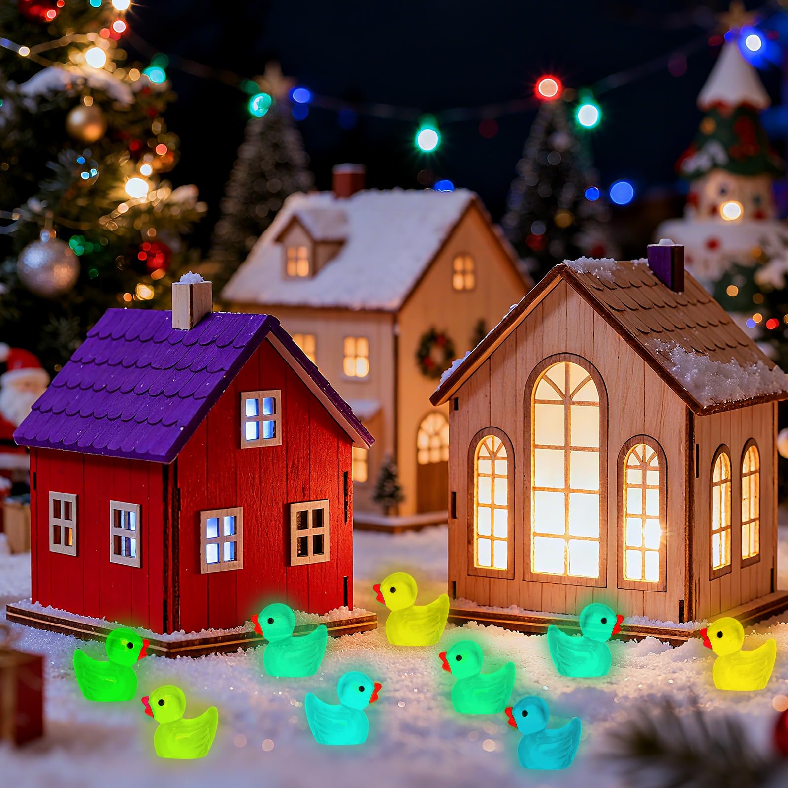 280 Glow-in-the-Dark Mini Resin Ducks - 18 Colors, 0.5 Inch Tiny Ducks for DIY Crafts and Party Favors