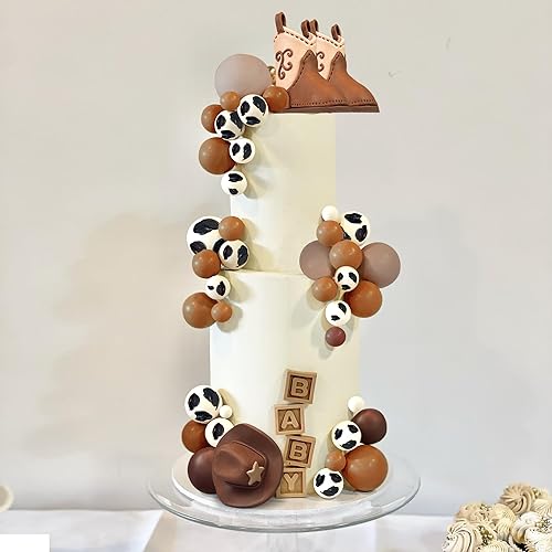 28PCS Cowboy Cake Toppers Set - KEEPARTY Hat & Boot Decorations for Western Birthday Party