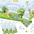 3 Blue Winnie Tablecloths for Baby Shower – Plastic Disposable, 54x108 Inches – Set of 3