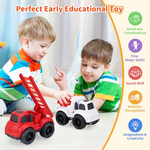 3-in-1 Rescue Toy Cars for Toddlers Ages 2-4: Police Car, Fire Truck & Ambulance – BPA-Free, Safe for Outdoor Play
